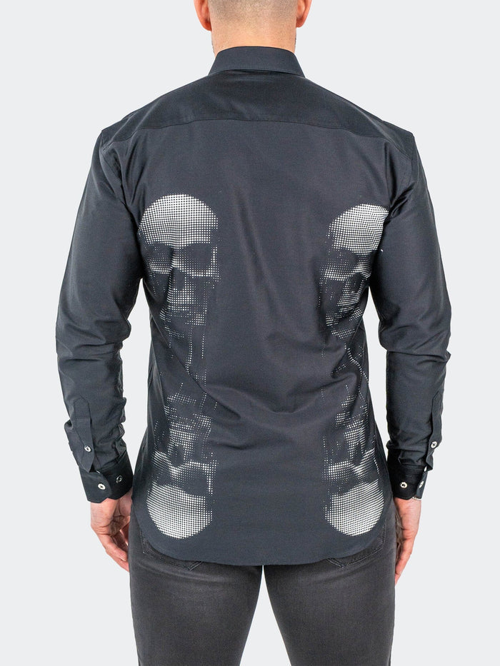 Maceoo Stretch Shirt | Fibonacci SkullMirror Black