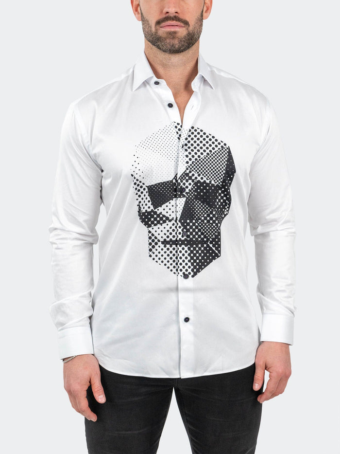 Maceoo Stretch Shirt | Fibonacci SkullPoints White