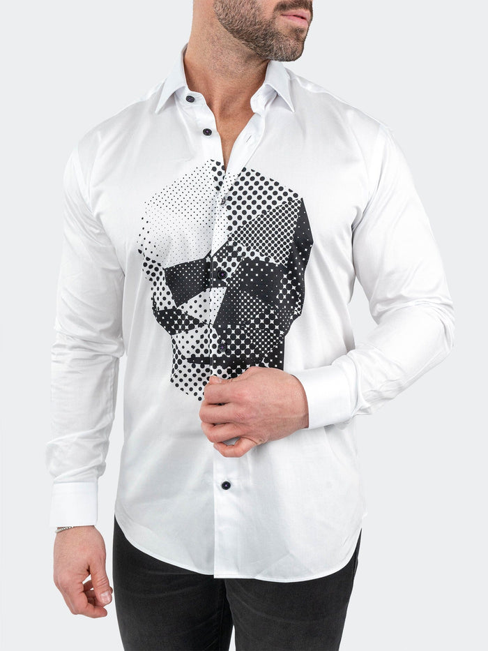 Maceoo Stretch Shirt | Fibonacci SkullPoints White