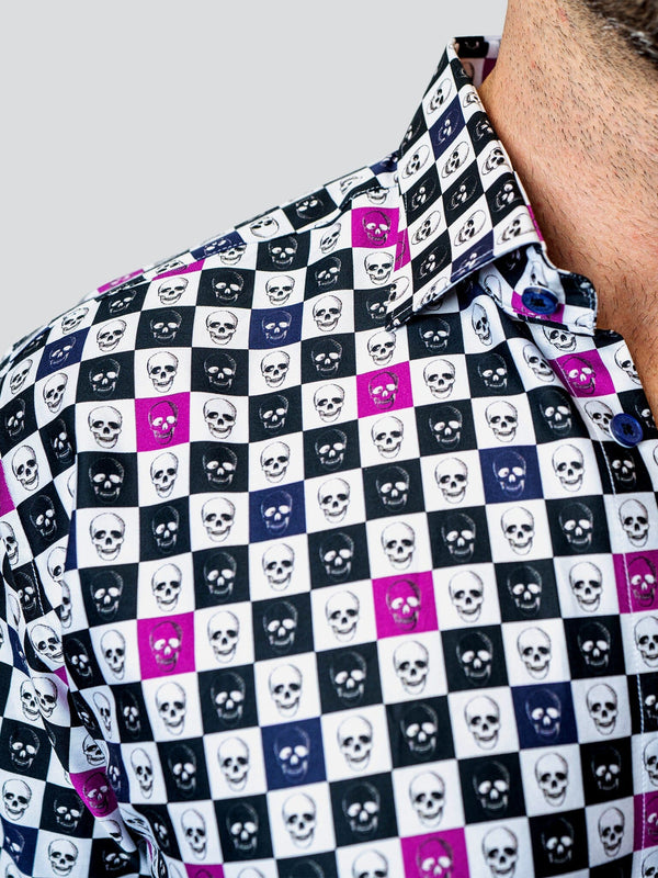 Maceoo Stretch Shirt | Fibonacci Skull Square Multi