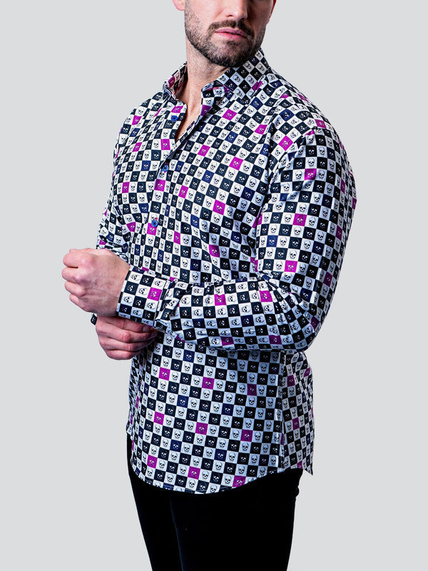 Maceoo Stretch Shirt | Fibonacci Skull Square Multi