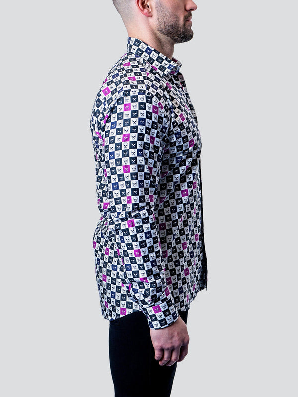 Maceoo Stretch Shirt | Fibonacci Skull Square Multi