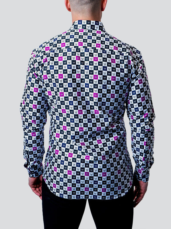 Maceoo Stretch Shirt | Fibonacci Skull Square Multi