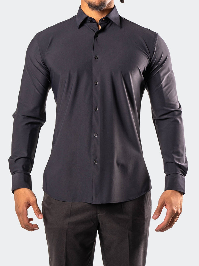 Maceoo Shirt | Fibonacci Stretcheuro Black