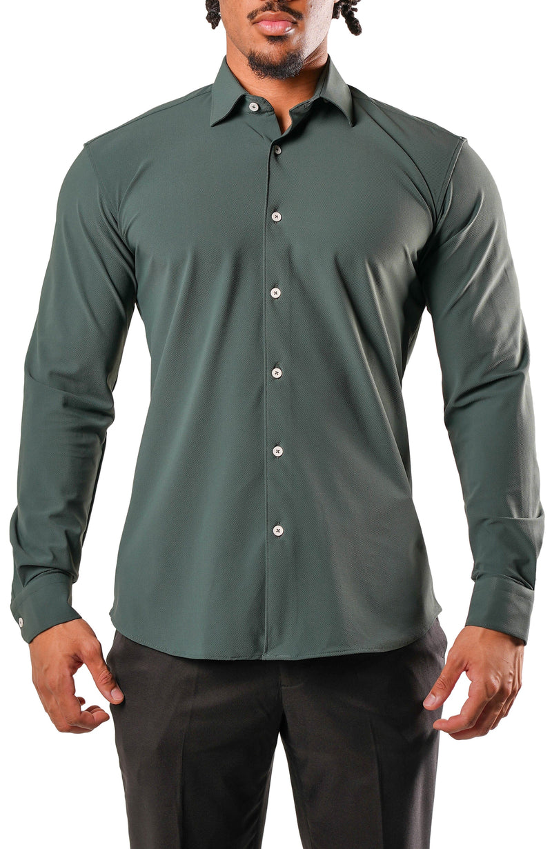 Maceoo Shirt | Fibonacci Stretcheurodark Green