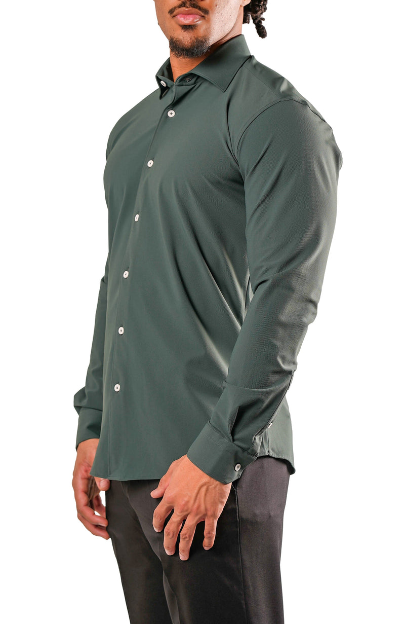 Maceoo Shirt | Fibonacci Stretcheurodark Green