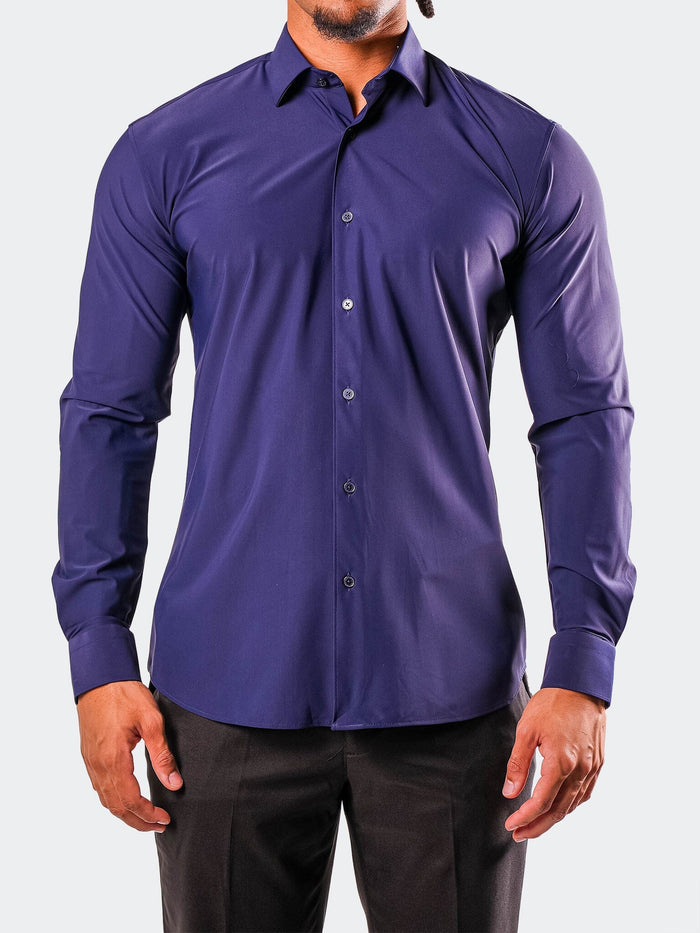 Maceoo Shirt | Fibonacci StretcheuroNavy Blue