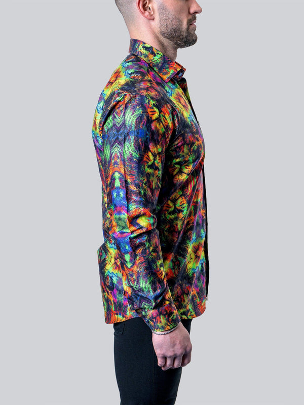 Maceoo Stretch Shirt | Fibonacci Trippy Lion Multi