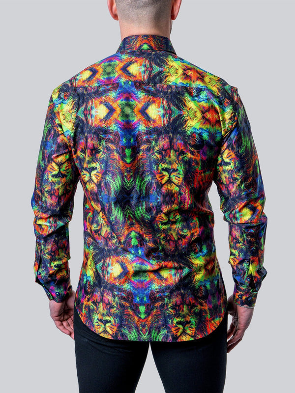 Maceoo Stretch Shirt | Fibonacci Trippy Lion Multi