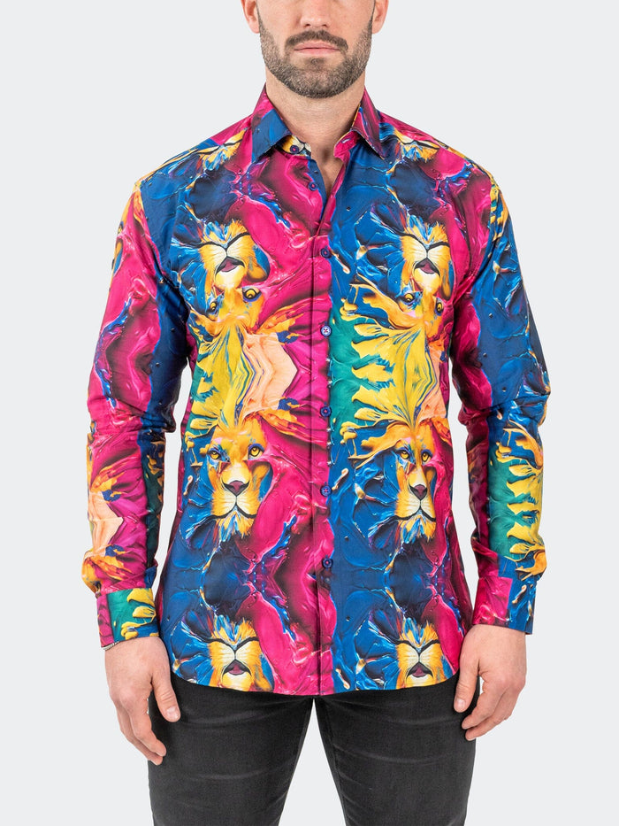 Maceoo Stretch Shirt | Fibonacci Scarlion Pink