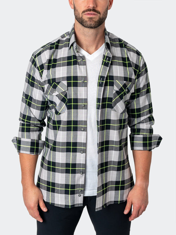 Maceoo Shirt | Flannel Largeplaidneon Black