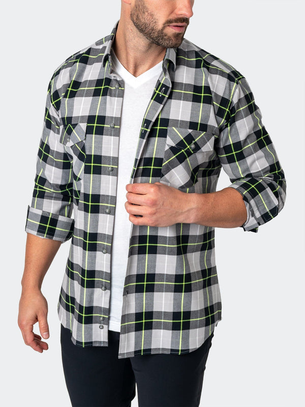 Maceoo Shirt | Flannel Largeplaidneon Black