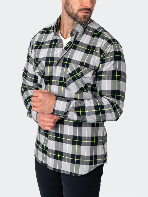 Maceoo Shirt | Flannel Largeplaidneon Black