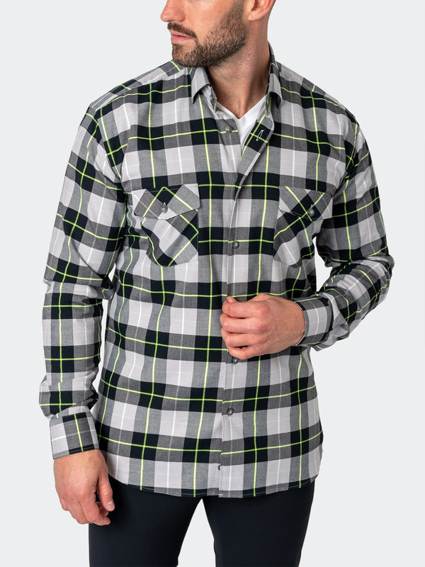 Maceoo Shirt | Flannel Largeplaidneon Black