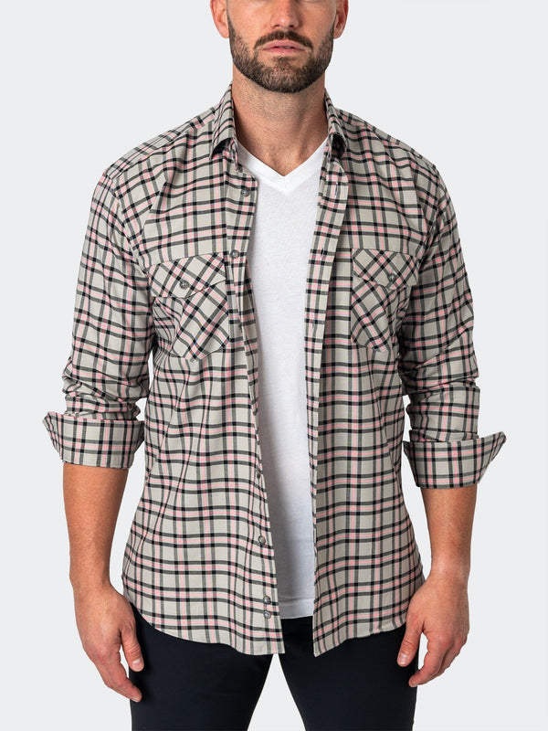 Maceoo Shirt | Flannel Plaidpink Grey