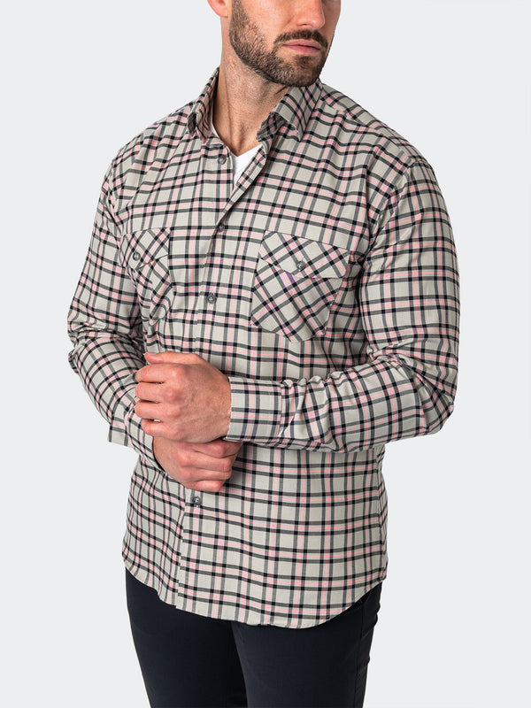 Maceoo Shirt | Flannel Plaidpink Grey