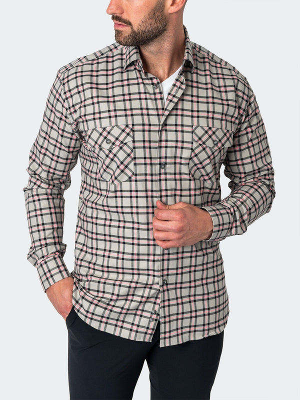 Maceoo Shirt | Flannel Plaidpink Grey