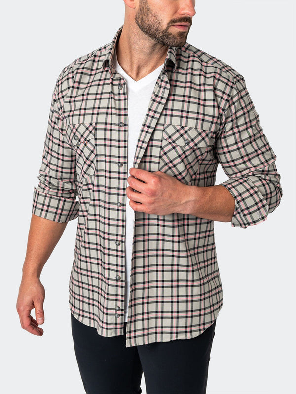 Maceoo Shirt | Flannel Plaidpink Grey