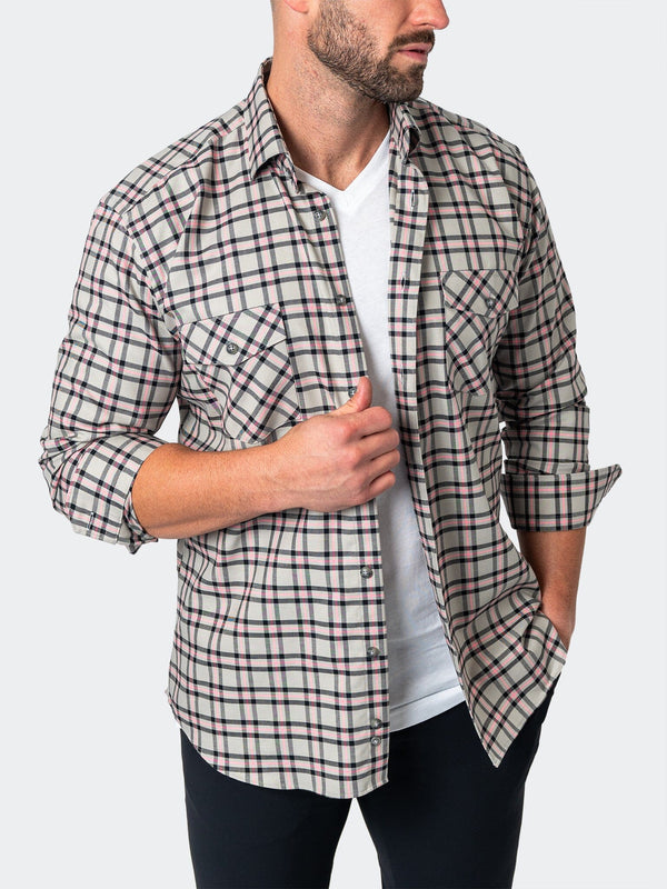 Maceoo Shirt | Flannel Plaidpink Grey