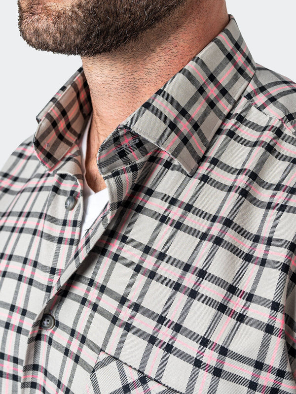 Maceoo Shirt | Flannel Plaidpink Grey