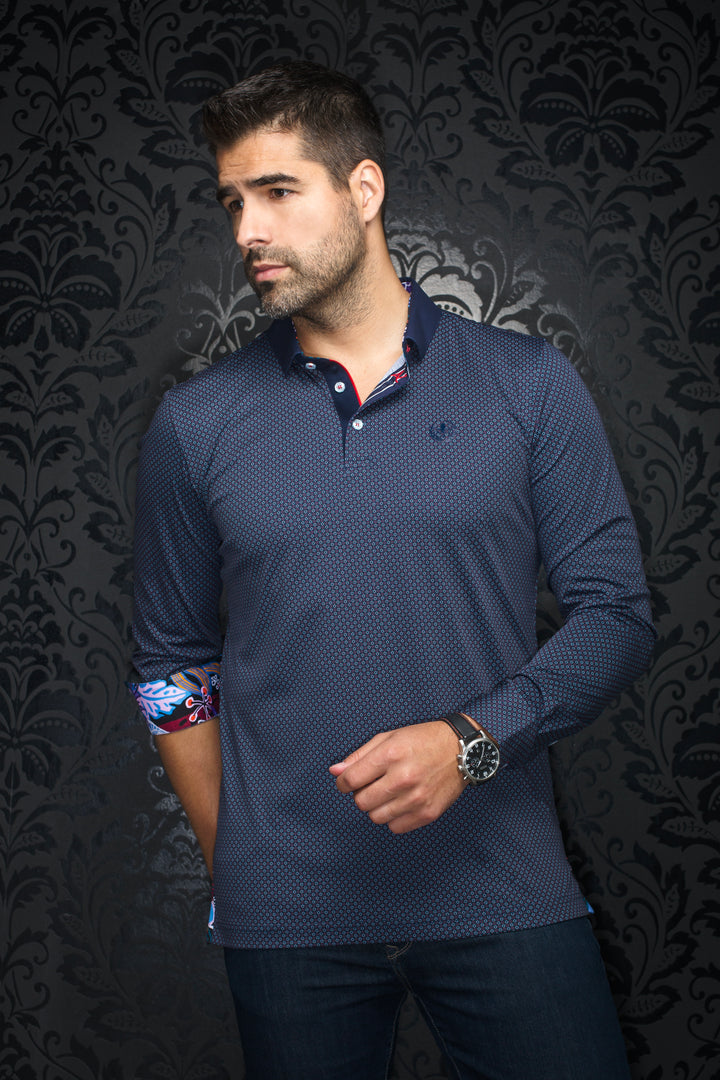 Au Noir Stretch Polos | Goldoni Navy Red