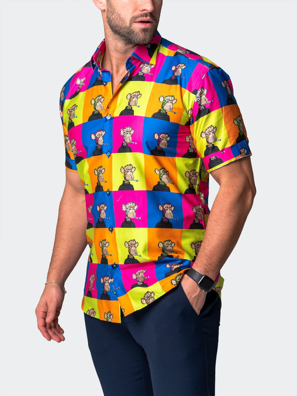 Maceoo Stretch Short-Sleeve Shirt | Galileo Ape Multi