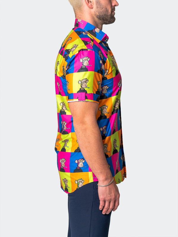 Maceoo Stretch Short-Sleeve Shirt | Galileo Ape Multi