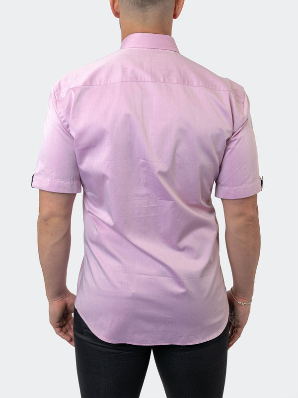 Maceoo Stretch Short Sleeve Shirt | Galileo Fleur Rose Pink