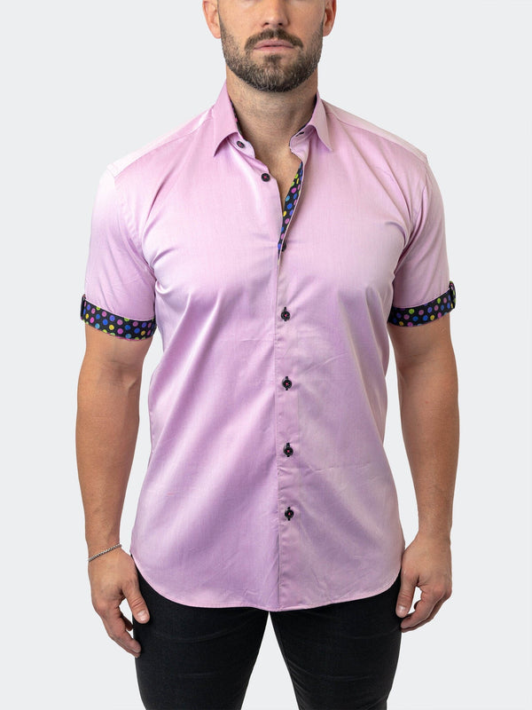 Maceoo Stretch Short Sleeve Shirt | Galileo Fleur Rose Pink