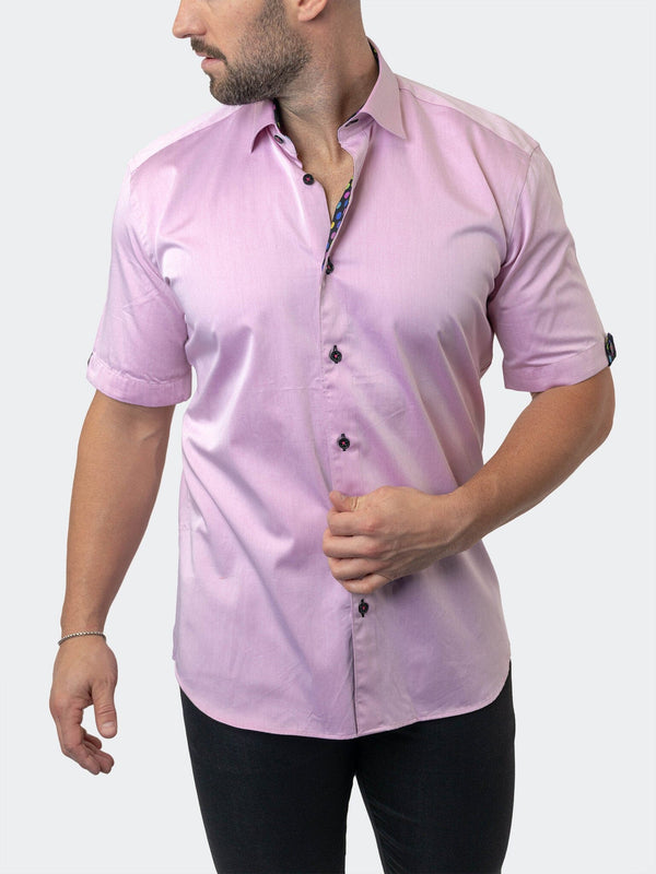 Maceoo Stretch Short Sleeve Shirt | Galileo Fleur Rose Pink