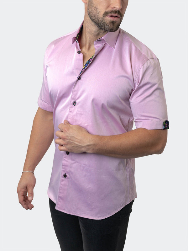 Maceoo Stretch Short Sleeve Shirt | Galileo Fleur Rose Pink