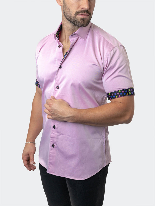 Maceoo Stretch Short Sleeve Shirt | Galileo Fleur Rose Pink