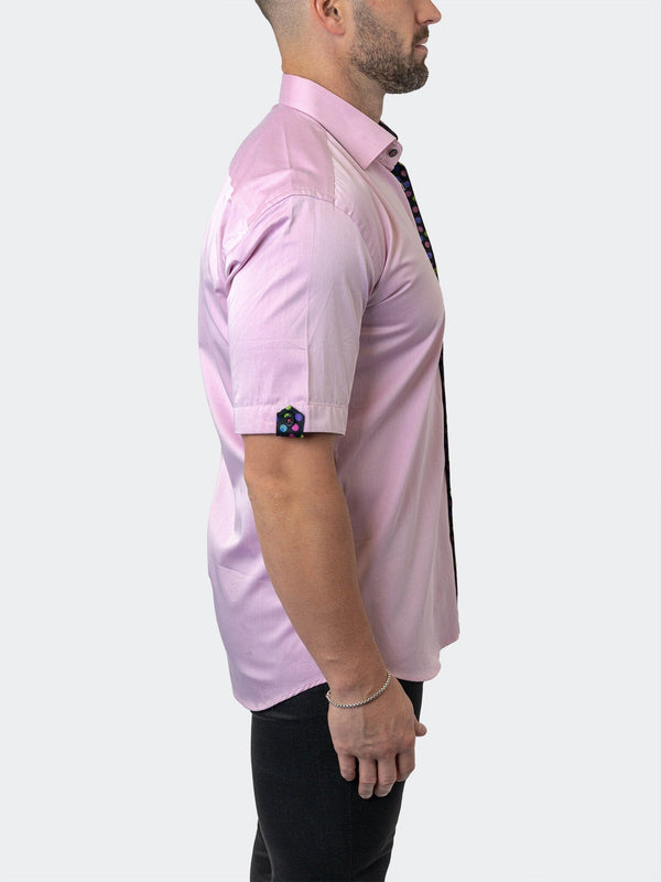 Maceoo Stretch Short Sleeve Shirt | Galileo Fleur Rose Pink