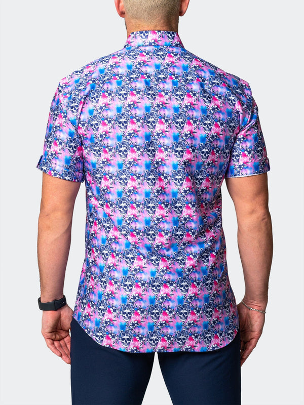 Maceoo Stretch Short-Sleeve Shirt | Galileo FlowerSkull Pink