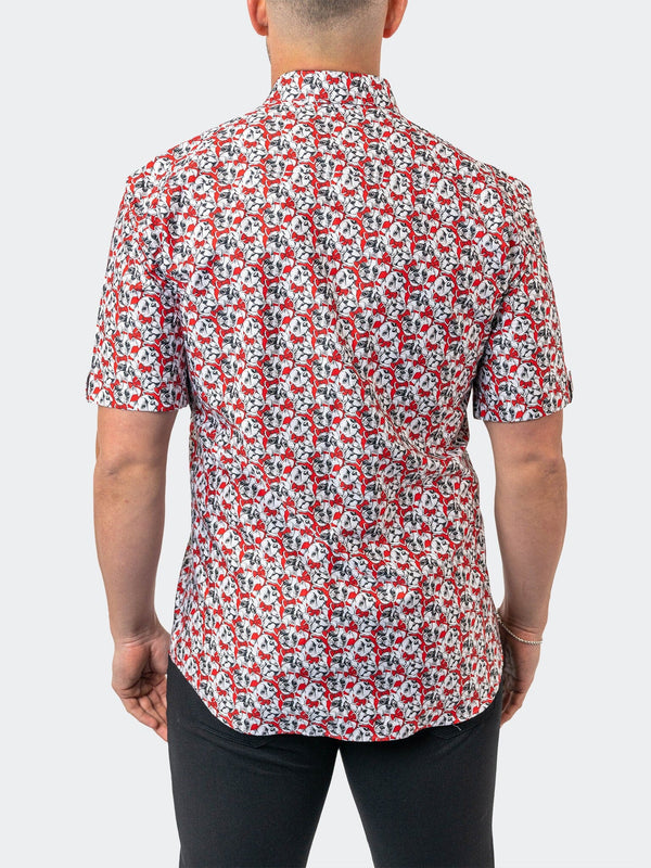 Maceoo Stretch Short-Sleeve Shirt | Galileo FrenchieBow Red