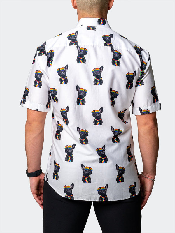 Maceoo Stretch Short-Sleeve Shirt | Galileo GlassesDog White