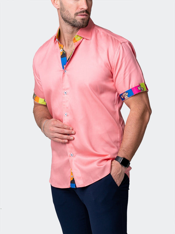 Maceoo Stretch Short-Sleeve Shirt | Galileo Pazole Pink