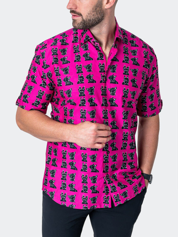 Maceoo Stretch Short-Sleeve Shirt | Galileo PinkDog Pink