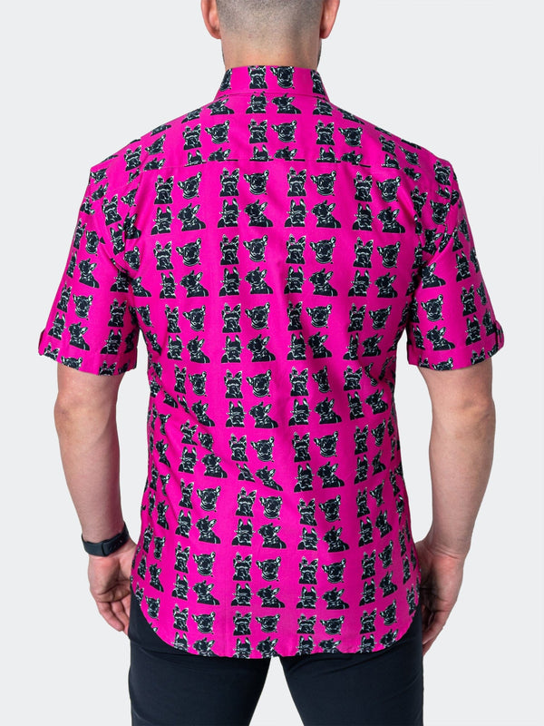 Maceoo Stretch Short-Sleeve Shirt | Galileo PinkDog Pink