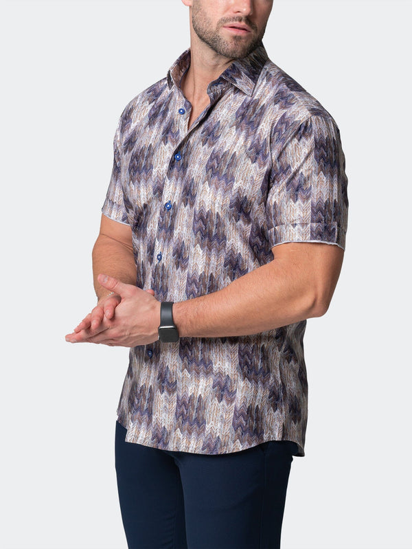 Maceoo Stretch Short-Sleeve Shirt | Galileo Puddle Brown