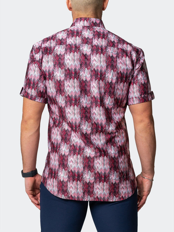 Maceoo Stretch Short-Sleeve Shirt | Galileo Puddle Red