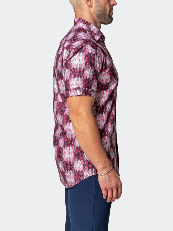 Maceoo Stretch Short-Sleeve Shirt | Galileo Puddle Red