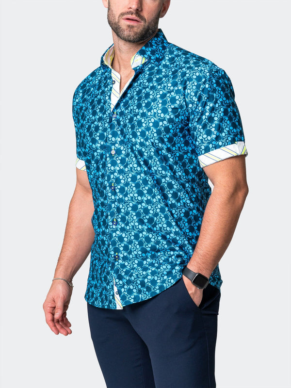 Maceoo Stretch Short-Sleeve Shirt | Galileo SkullLight Blue