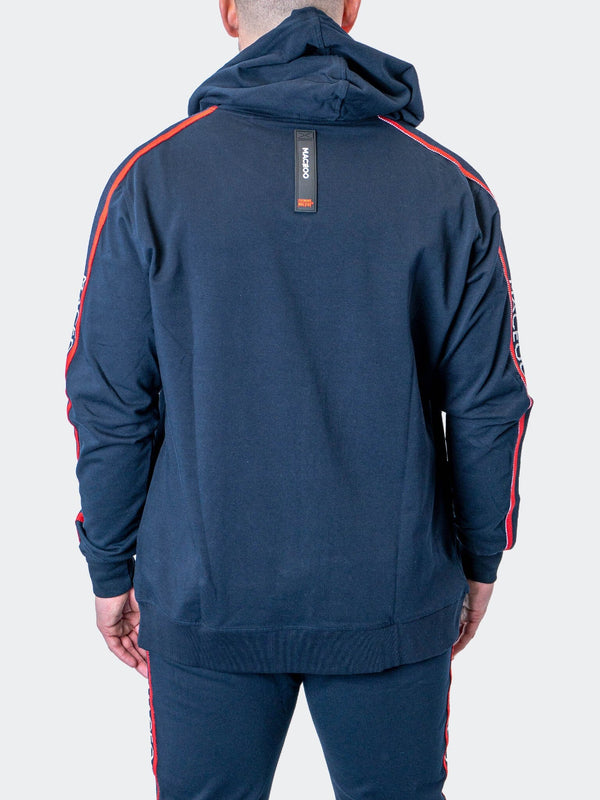 Maceoo Stretch Athletic Wear | Hoodie Leo NavyBlue