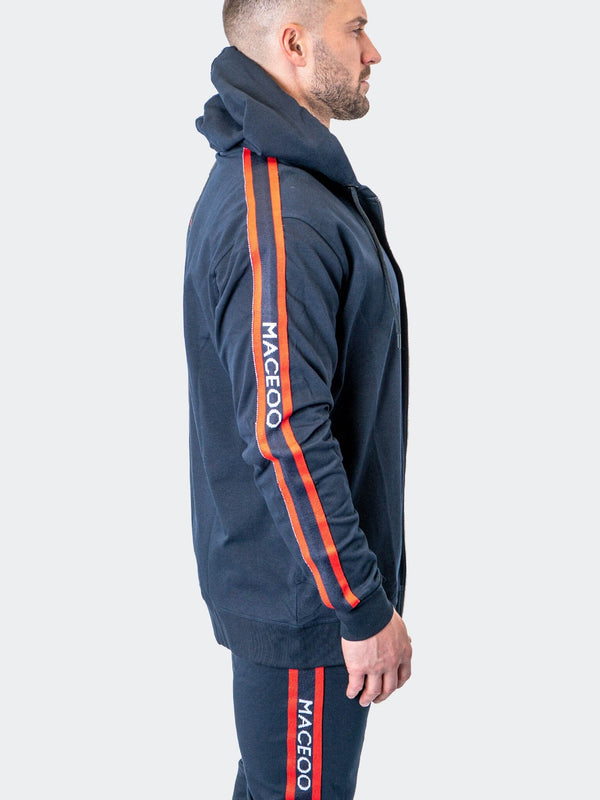 Maceoo Stretch Athletic Wear | Hoodie Leo NavyBlue