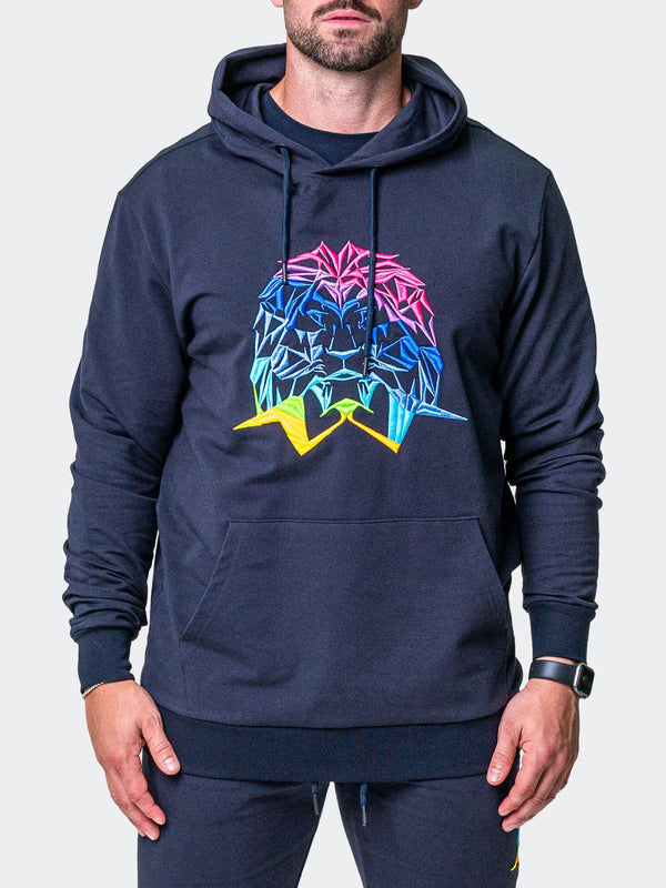 Maceoo Stretch Athletic Wear | Hoodie Neon Navy