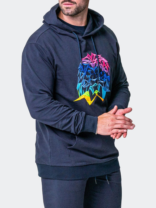 Maceoo Stretch Athletic Wear | Hoodie Neon Navy