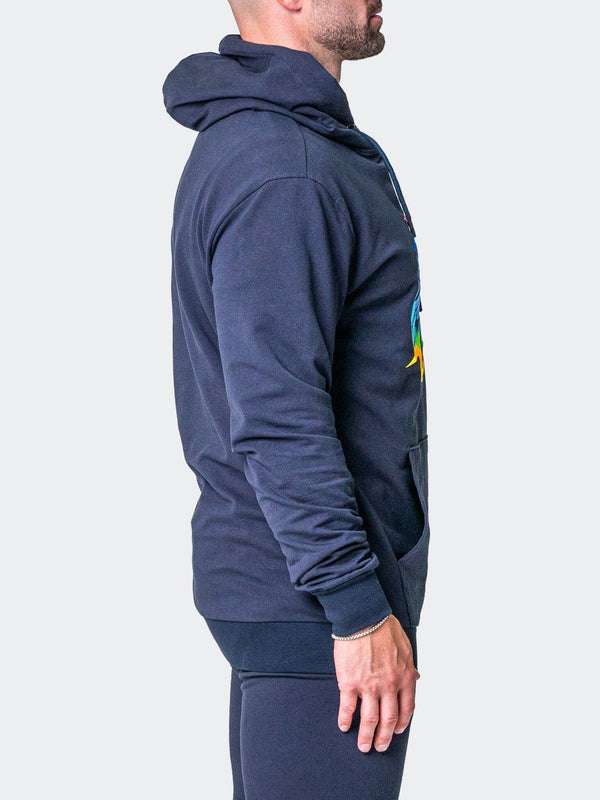 Maceoo Stretch Athletic Wear | Hoodie Neon Navy