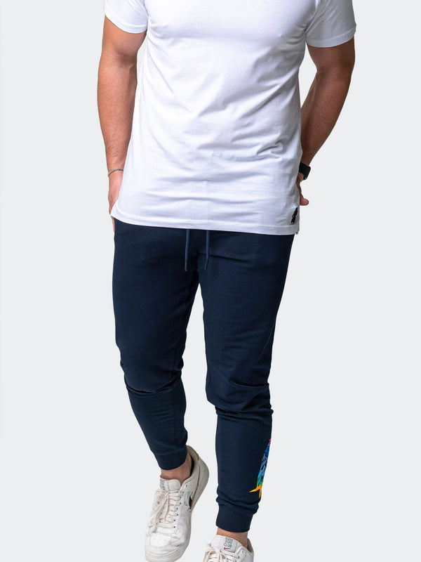 Maceoo Stretch Athletic Wear | Jogger Neon Navy