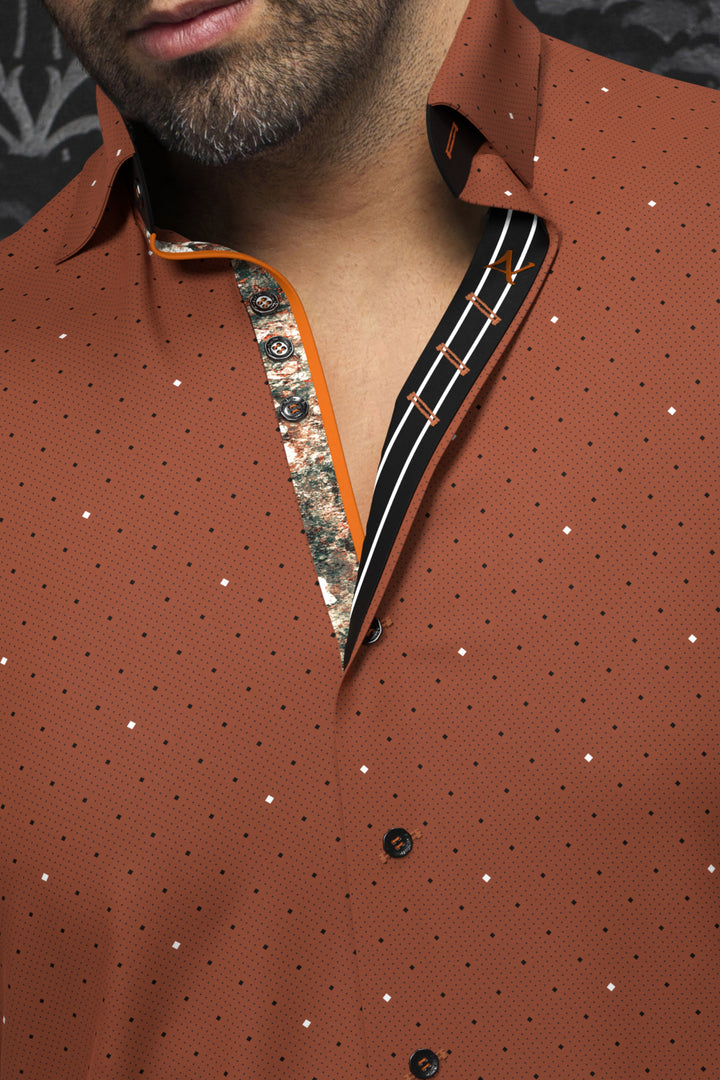 Au Noir Stretch Shirt | Lanzani Rust